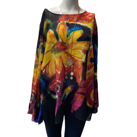 Chico’s L/XL ❤️ Stunning bright Tunic Chicos size 2 - Picture 11 of 16